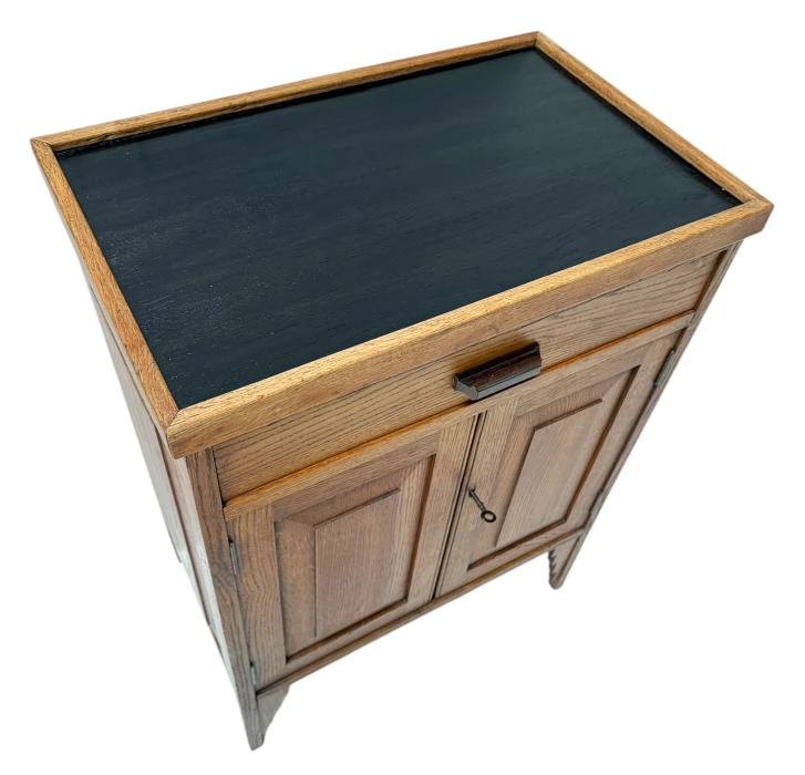 Art Deco Amsterdamse School Cabinet with Black Lacquered Top, 1920s